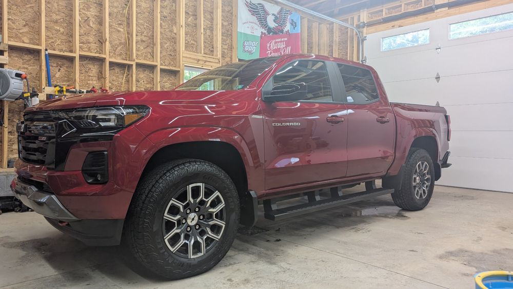 Red Chevrolet Colorado detailed at Vinnie's Auto Detailing